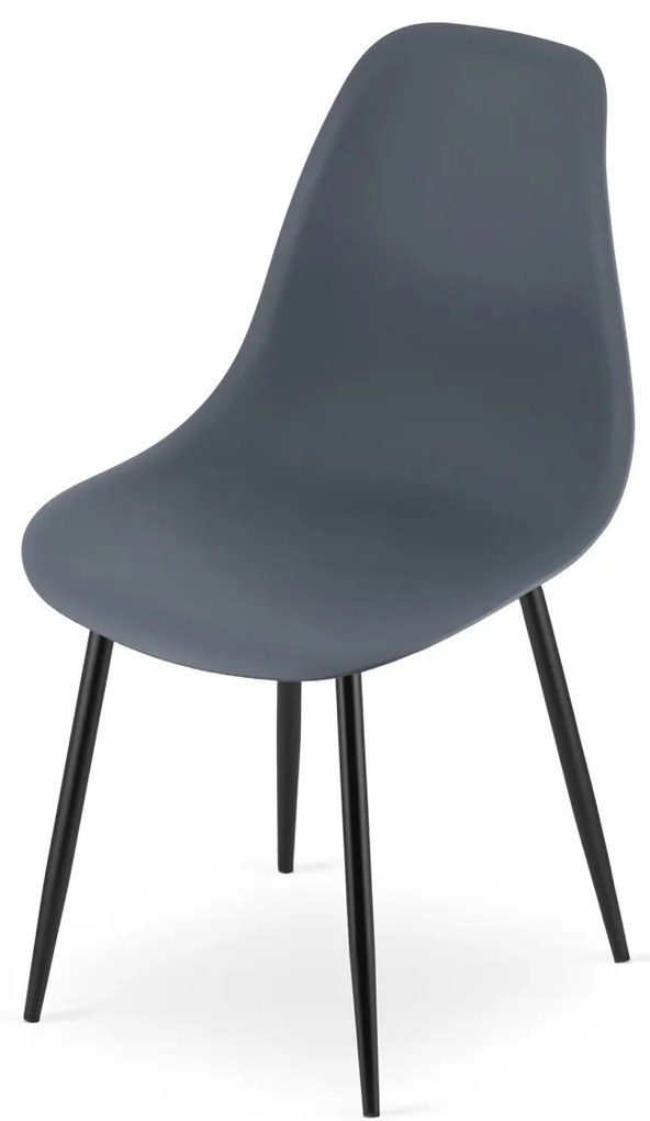 Súprava 4 ks bridlicovo sivých stoličiek OSAKA s čiernymi nohami