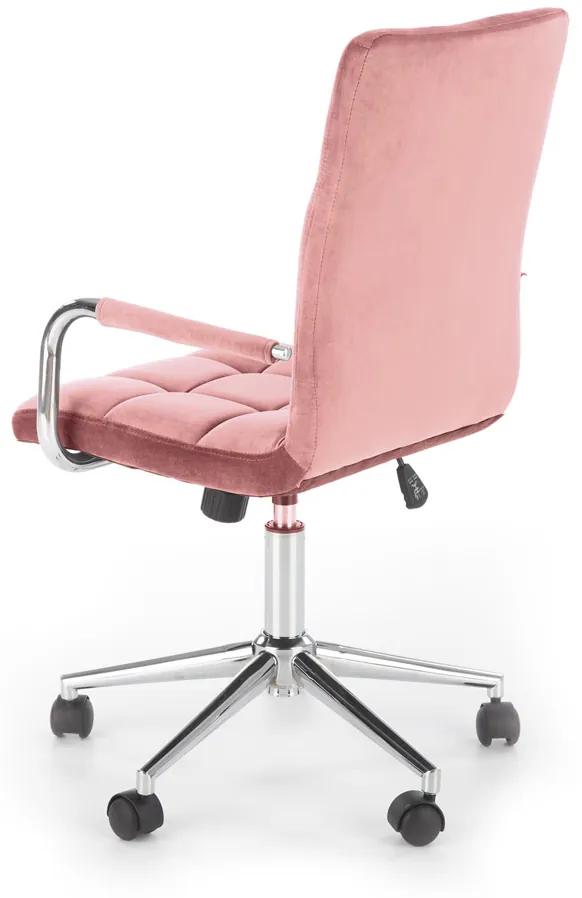Kancelárska stolička Gonzo 4 - ružová (Velvet) / chróm