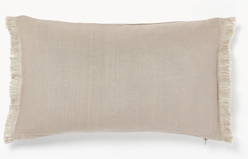 Ľanový poťah na vankúš so strapcami Luana