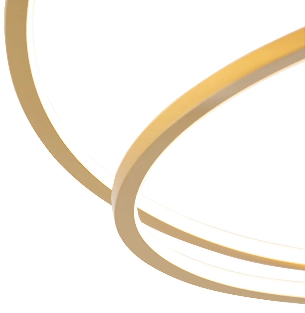 Zlaté stropné svietidlo 78 cm vrátane LED 3-stupňového stmievača - Rowin