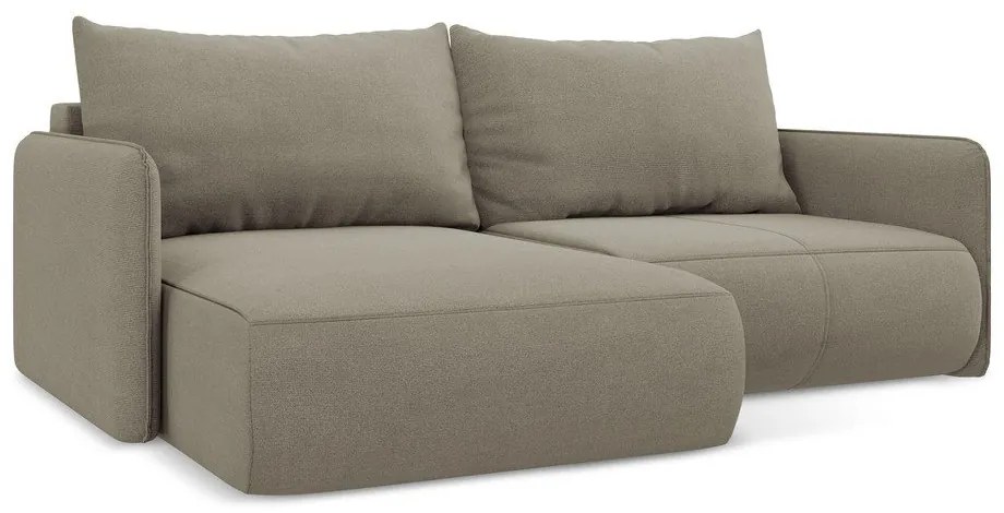 Béžová rozkladacia/s úložným priestorom rohová pohovka (ľavý roh) Nanea – Makamii