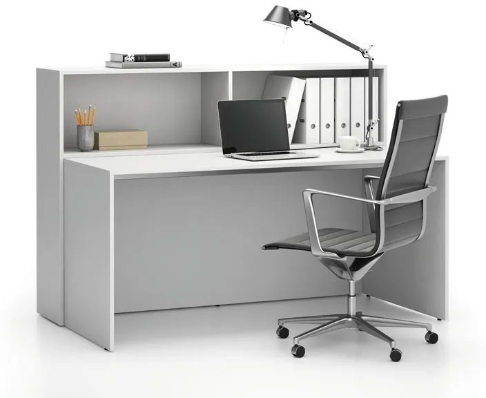 PLAN Kancelárska zostava single SEGMENT, 2 police, biela/biela