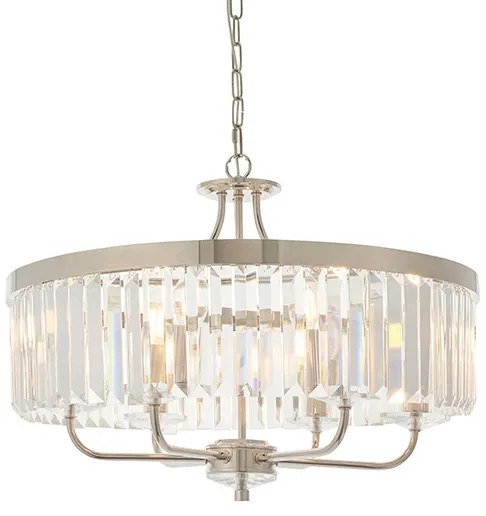 Endon 90263 - Luster na reťazi CHESTERFIELD 6xE14/6W/230V pr. 55 cm lesklý chróm