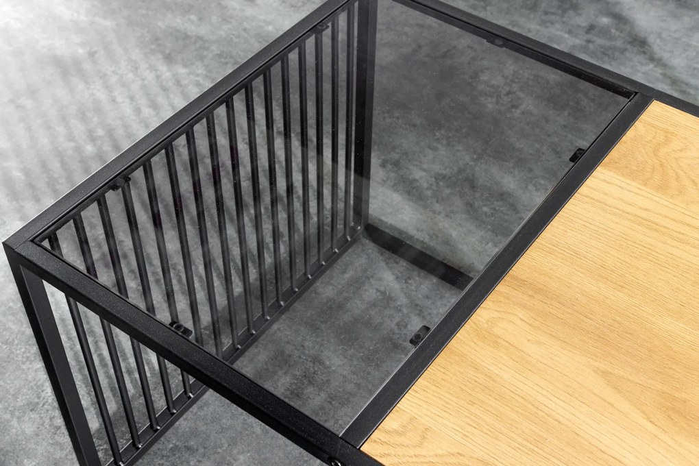 Konferenčný stolík Architecture 100cm vzhľad divokého dubu