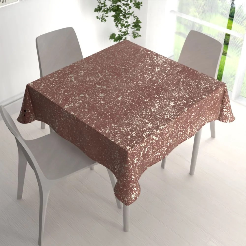 Biante Zamatový štvorcový obrus Isabela IBL-013 Gold Design staroružový 80x80 cm