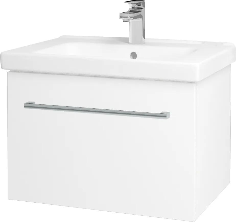 Dřevojas - Koupelnová skříň BIG INN SZZ 65 - N01 Bílá lesk / Úchytka T03 / M01 Bílá mat (201111C)