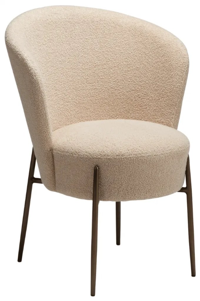 ORBIT ČALÚNENÁ STOLIČKA almond bouclé/antique brass