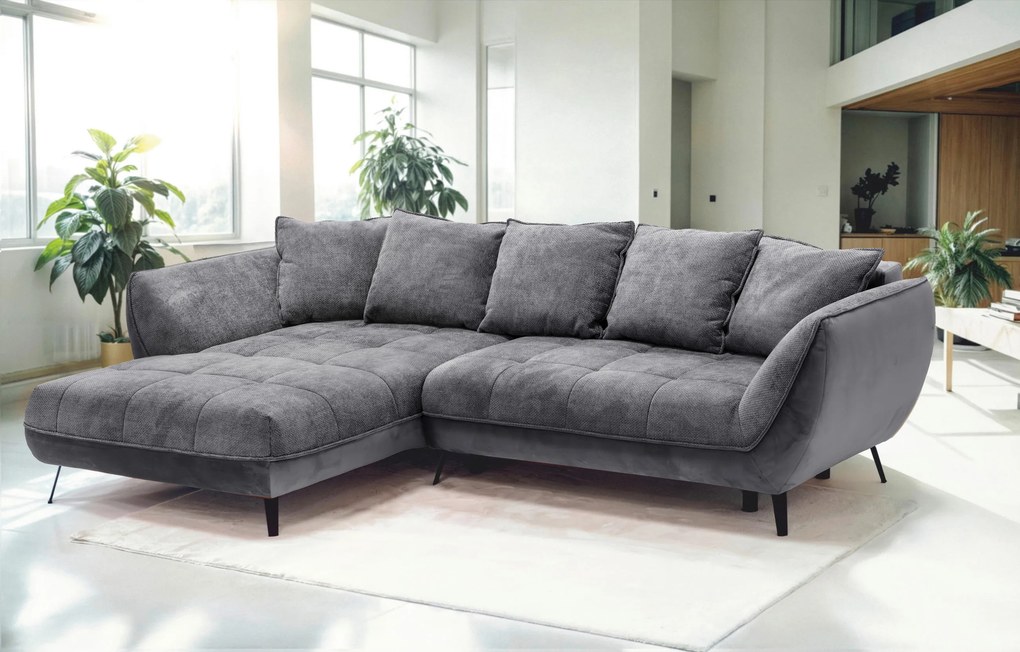XXXLutz ROHOVÁ SEDAČKA, textil, grafitová, sivá MID.YOU - Sedačky - 000694008407