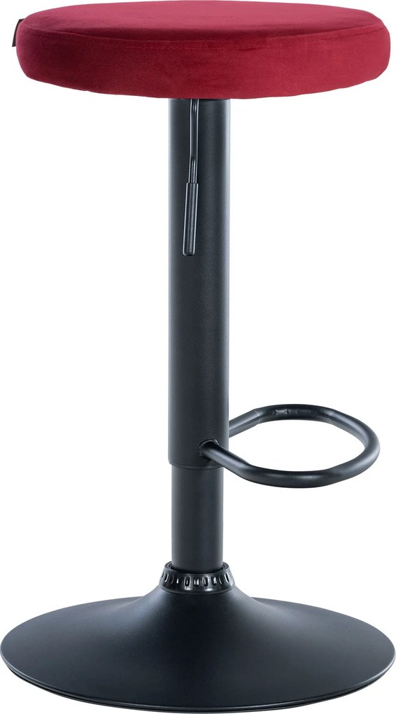 Barová stolička Ponte - zamat, čierny rám - Červená