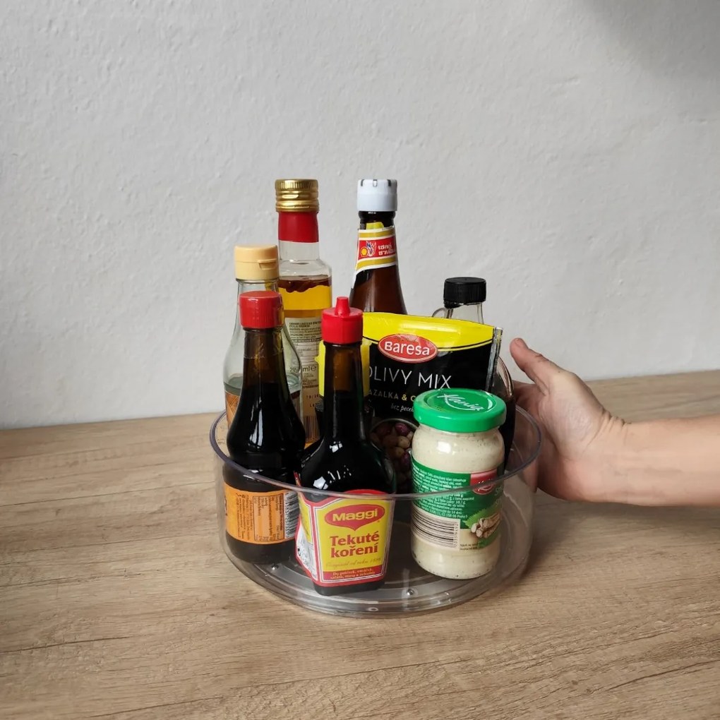 Zeller Present Otočný organizér, Zeller COMPACTA - transparentný, pr. 23 x 9 cm