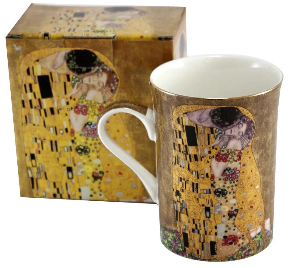 HOME ELEMENTS Porcelánový hrnček 300 ml, Klimt, Bozk zlatý