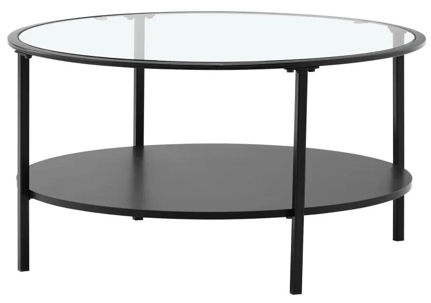 Kondela Konferenčný stolík, čierna/sklo/kov, PARLAN