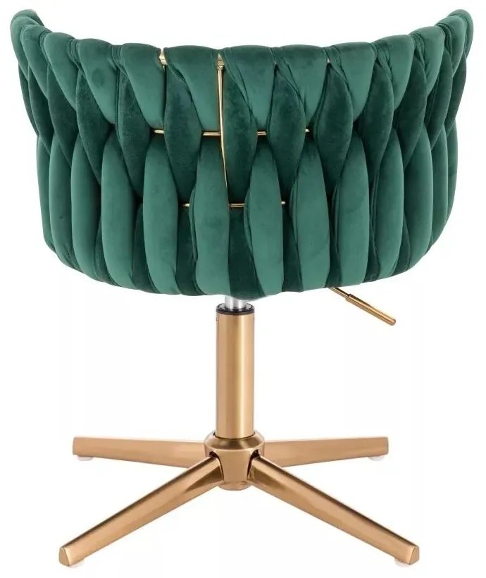 LuxuryForm DESIGN Stolička LYON VELUR na zlatom kríži - zelená