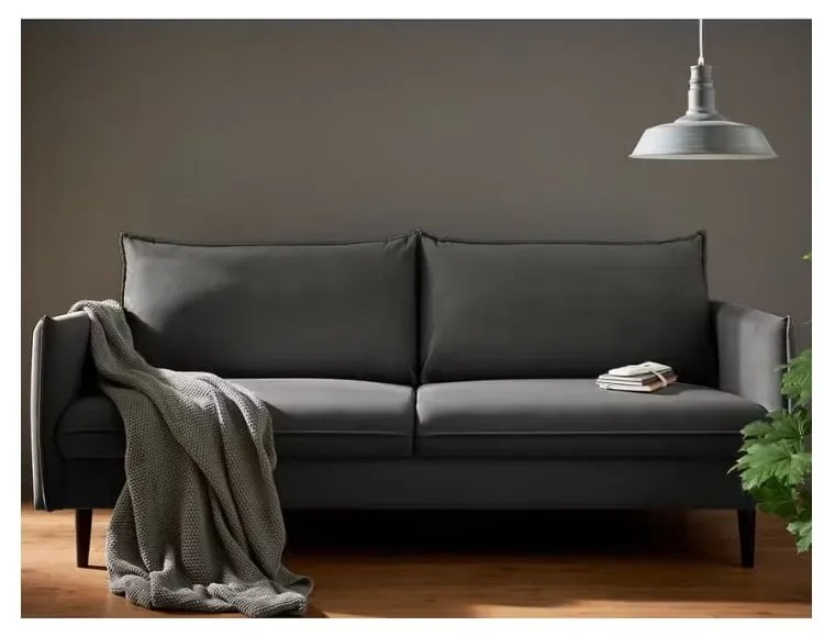 Tmavosivá zamatová pohovka 203 cm Juli – Ropez