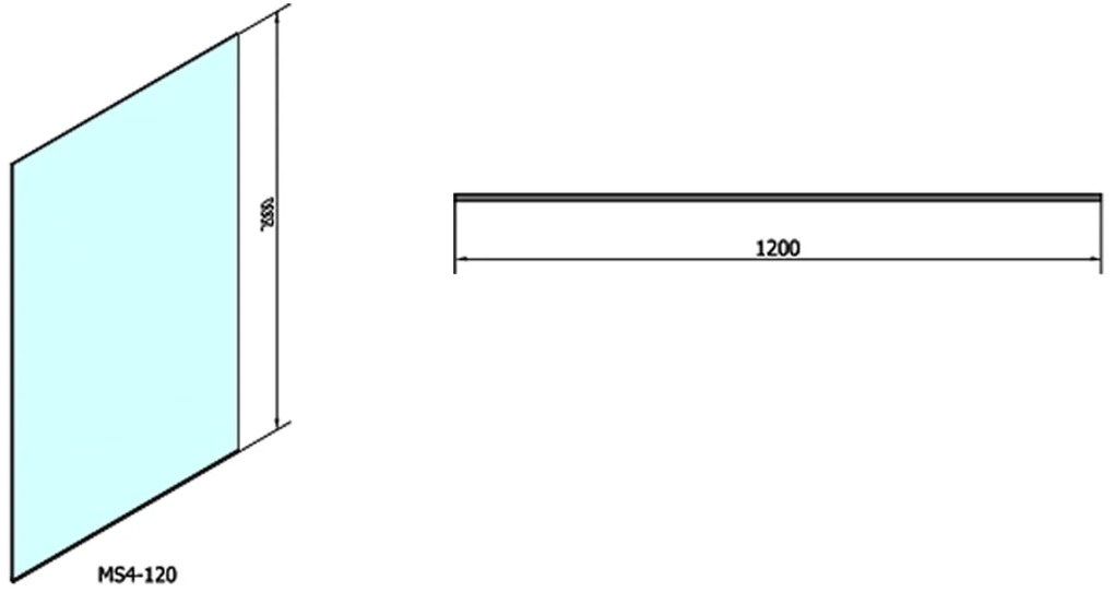 Polysan Polysan, MODULAR SHOWER stena WALK-IN, jednodielna, 1200mm, MS4-120