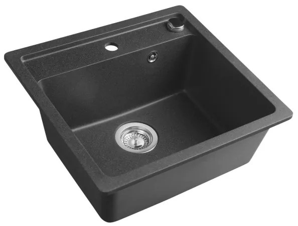 Sapho - Kuchynský drez 53x50 cm granit/čierny