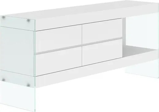 Komoda Soho 184 cm bílá/čirá
