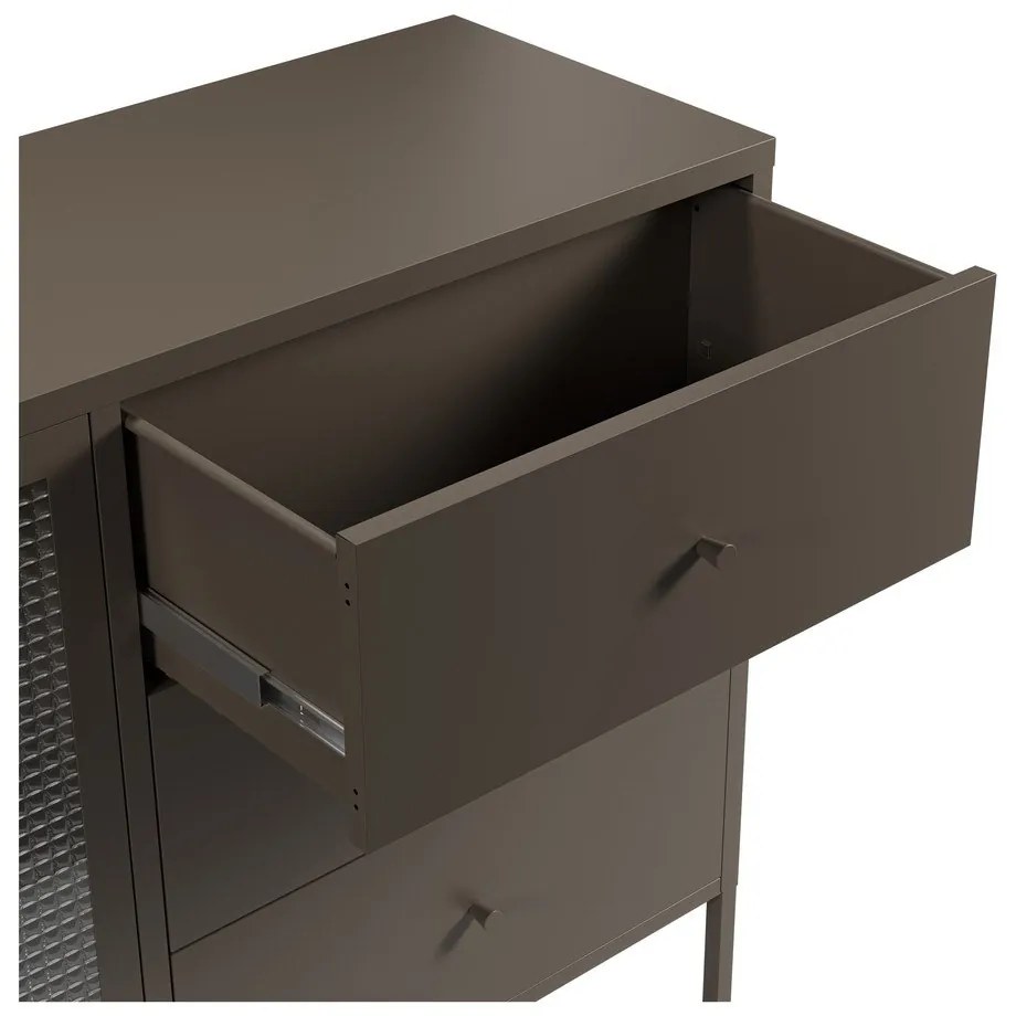 Sivá kovová vitrína 140x90x40 cm Layna – Marckeric