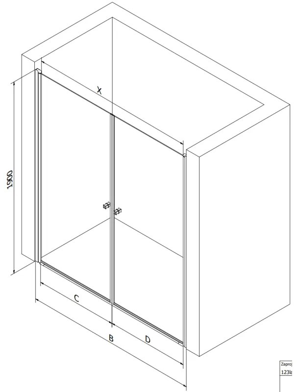 Mexen Pretoria Duo, 2-krídlové sprchové dvere do otvoru 150 cm, 6mm číre sklo, chrómový profil, 852-150-000-02-00