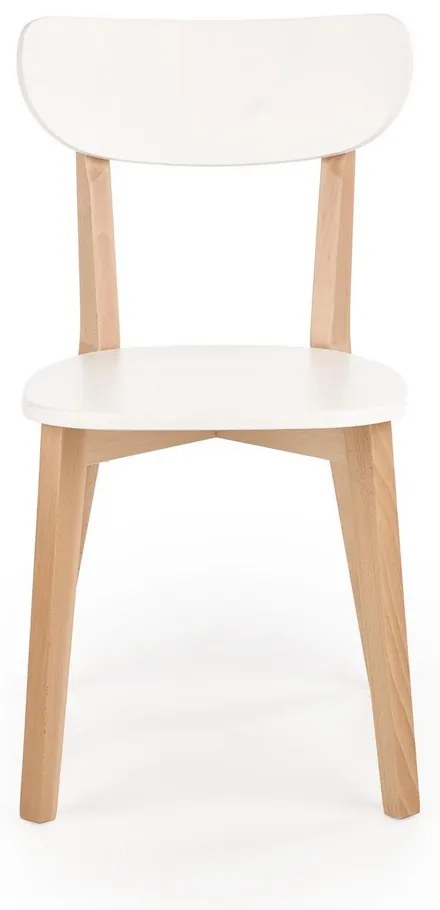 Jedálenská stolička Buggi, biela / buk