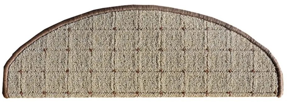 Vopi koberce Nášľapy na schody Udinese béžový polkruh, samolepiaci - 24x65 polkruh (rozmer vrátane ohybu)