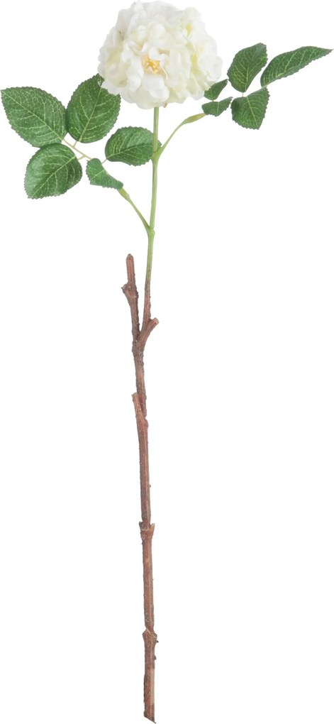 Umelá dekoratívne kvetina Planá ruže biela - 15 * 7 * 45 cm