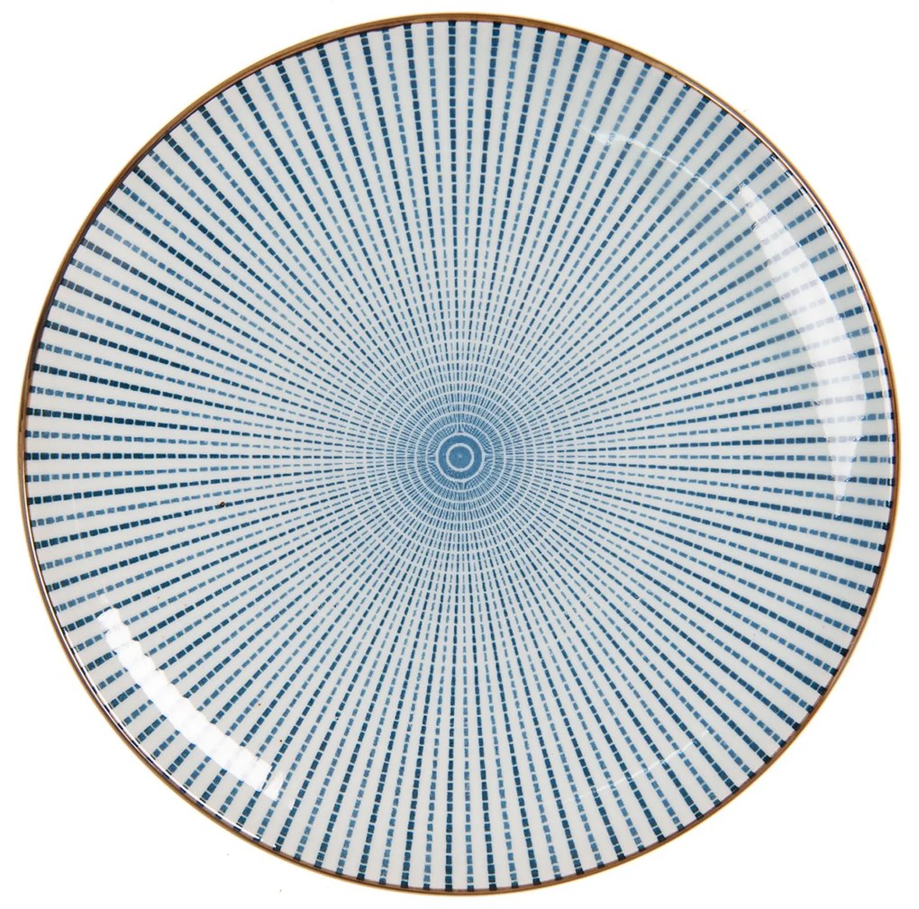 Dezertný tanier s modrým zdobením BlueLine - Ø 21 cm
