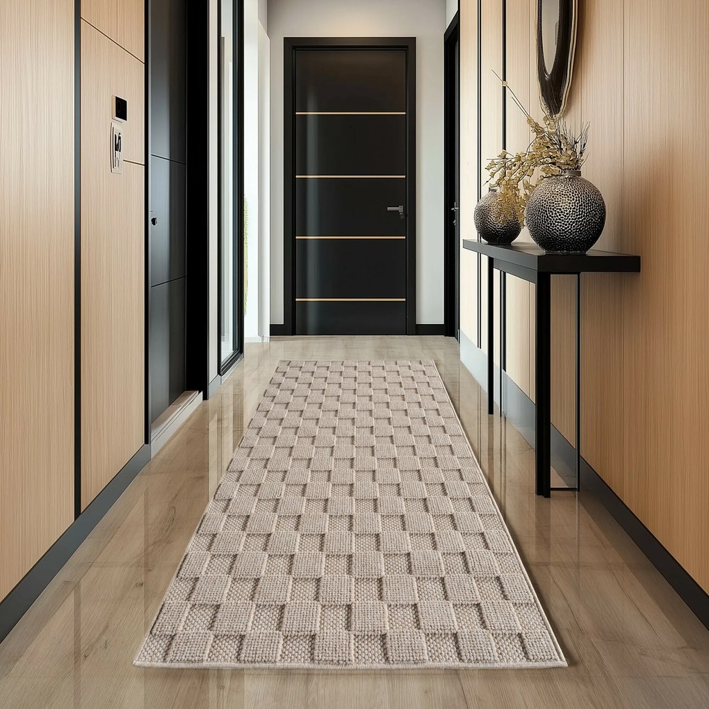 Ayyildiz, Koberec behúň Helix 2203 beige, 80x250, béžová, chodba / predsieň