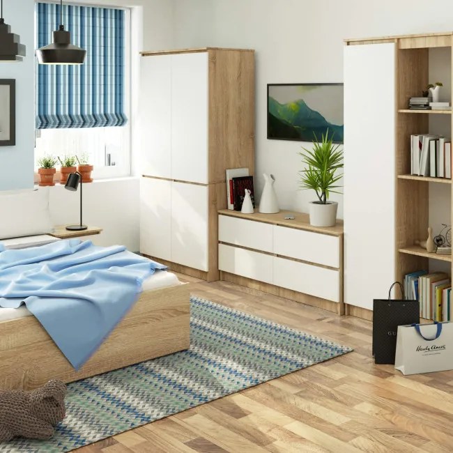 Skriňa S 90 4D CLP sonoma / biela