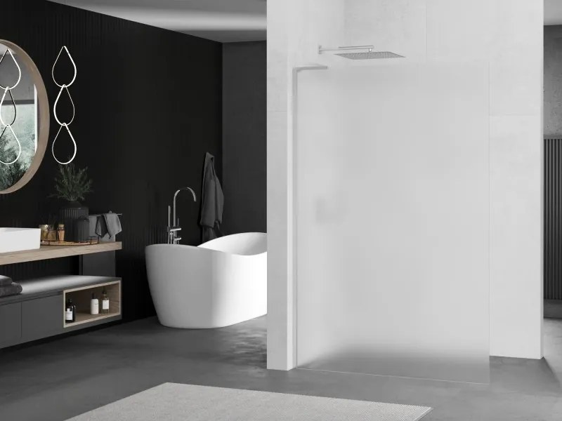 Mexen Kioto L, sprchová zástena Walk-In 90 x 200 cm, 8mm sklo námraza, chrómový profil, 800-090-103-01-30