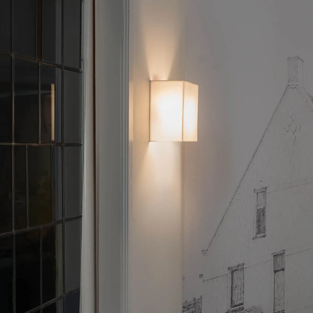 Rustikálna nástenná lampa biela - Vete