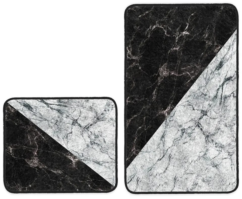 Čiernobiele kúpeľňové predložky v súprave 2 ks 60x100 cm - Mila Home