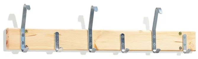 Nástenný vešiak STADIUM, 6 háčikov, 1000 mm, borovica