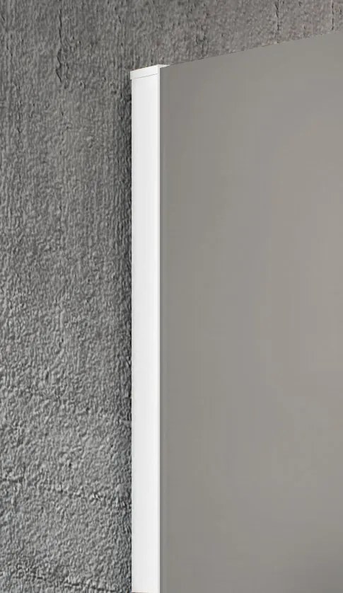 Erga Paris, sprchová zástena Walk-In 130x200 cm, 8mm sklo námraza, biely profil, ERG-V02-PARIS-130x200-FR-WH