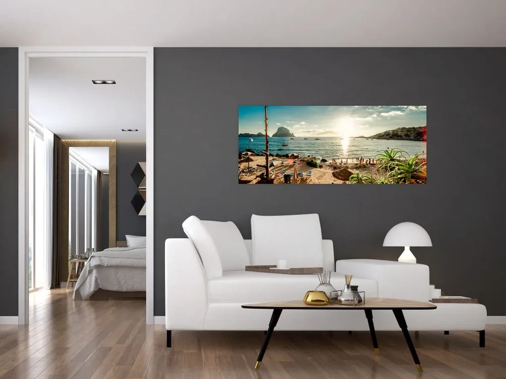 Obraz - Pláž s ľuďmi (120x50 cm)
