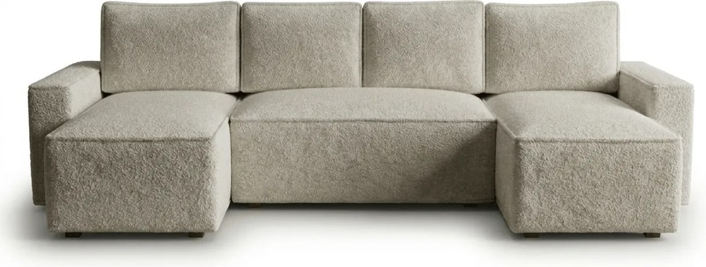 Rozkladacia sedacia súprava do U SMART BOUCLE 303x143 cm, sivobéžová
