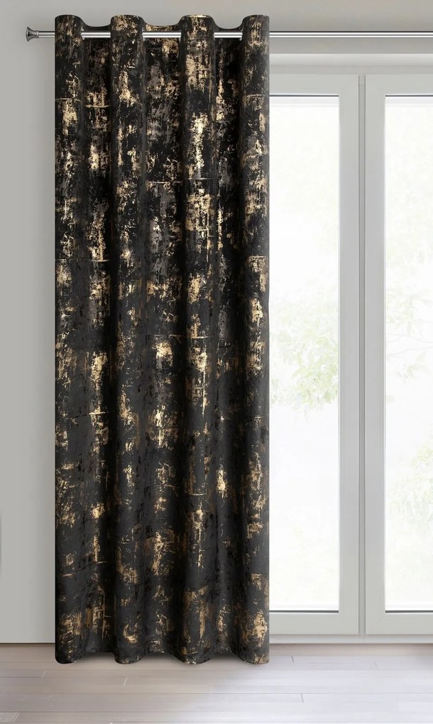 ZATEMŇOVACÍ ZÁVES NA KRÚŽKOCH TONIA 140X250 CM ČIERNA