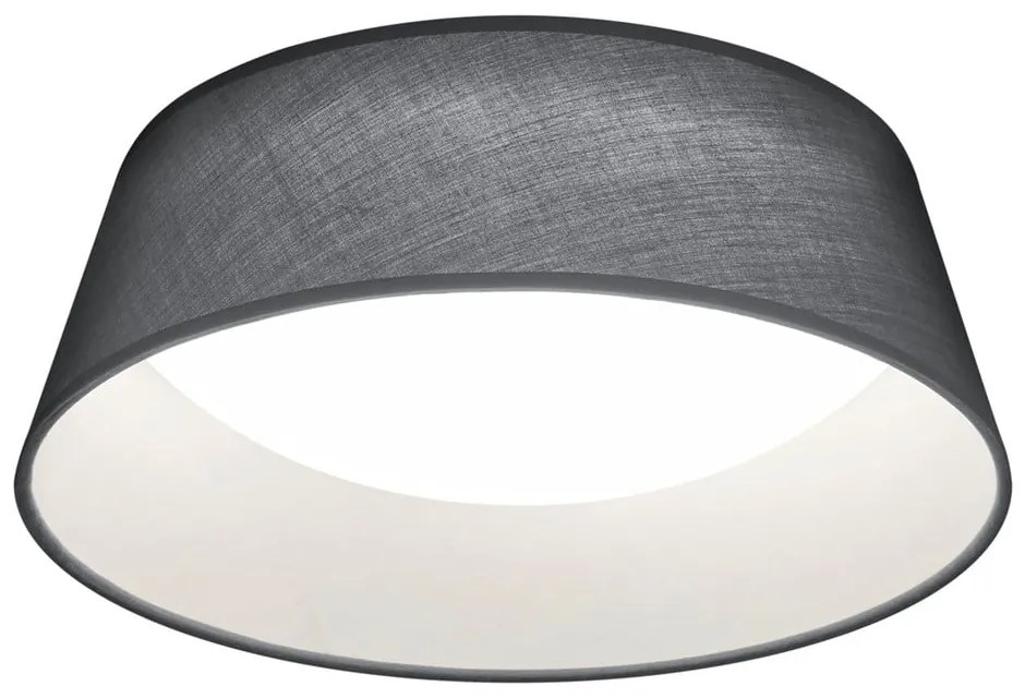 Čierne LED stropné svietidlo s textilným tienidlom Ponts – Reality