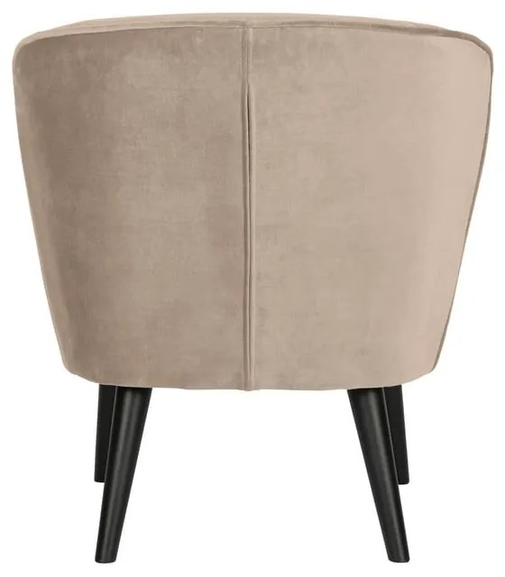 Béžové zamatové kreslo Sara – WOOOD