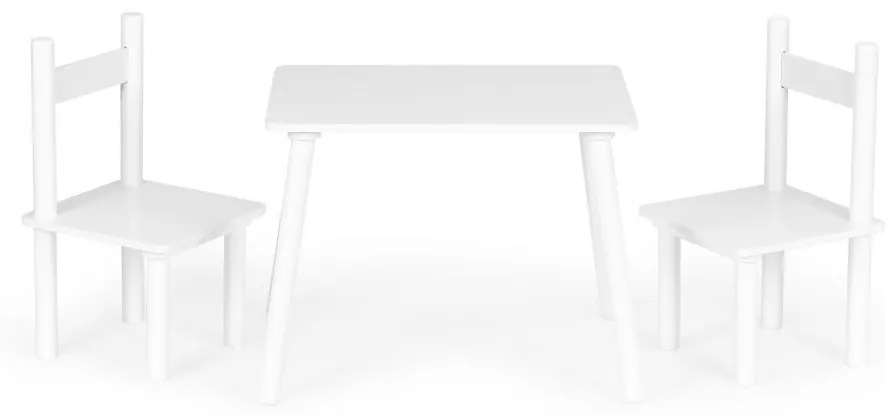 Stolík +2 stoličky biele, komplet