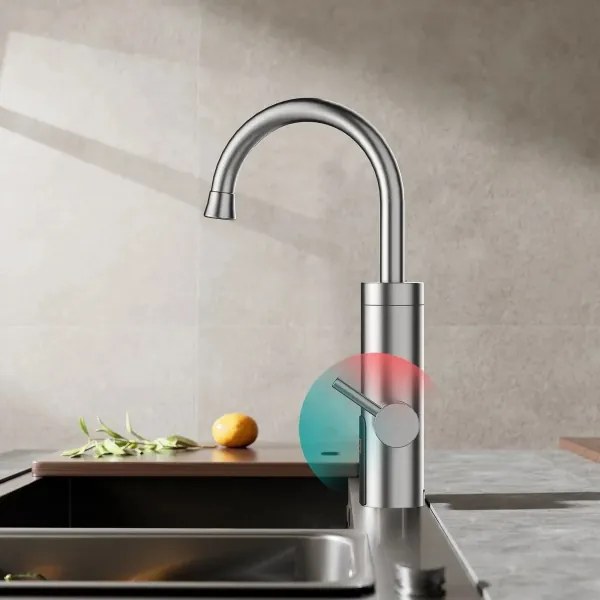 Prietokový ohrievač vody s LED displejom 3000W/230V IPX4 nerezová oceľ