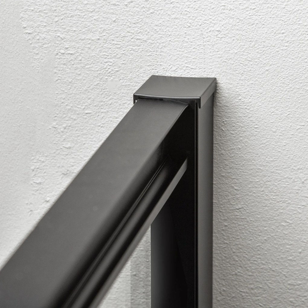Novoterm Štvorcový sprchový kút NV-Solid SQ BL 80, čierny/transparent - bez vaničky