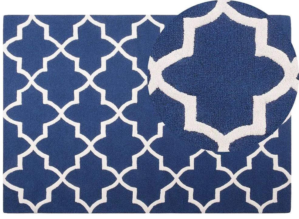 Bavlnený koberec 140 x 200 cm modrý SILVAN Beliani