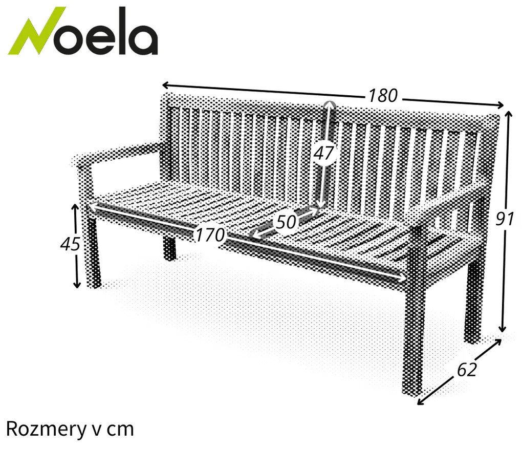 Noela Kingsbury záhradná lavica teak 180 cm
