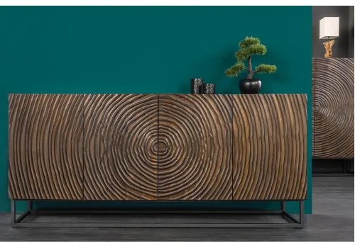 Komoda 44580 Zen Circle 180cm Drevo Mango Hnedá-Čierna - Komfort-nábytok