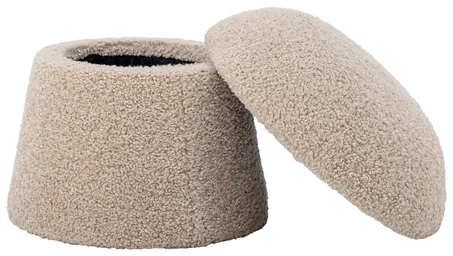 Béžový taburet z textílie buklé Bocca – Bloomingville