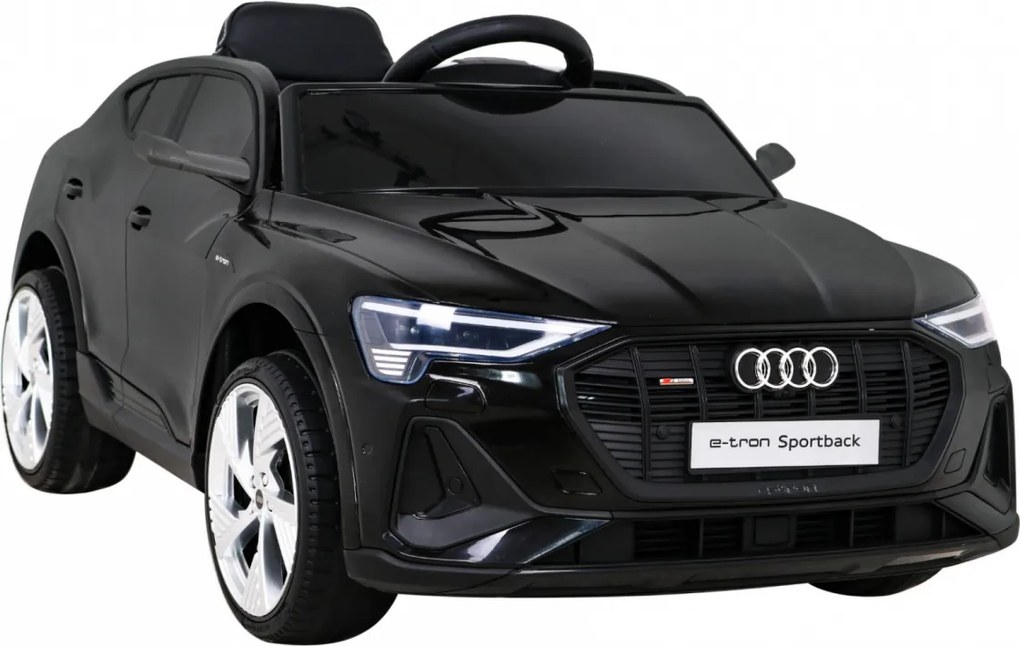 Ramiz Audi E-Tron Sportback pre deti Čierna + Pilot + pohon 4x4 + pomalý štart + rádio MP3 + LED