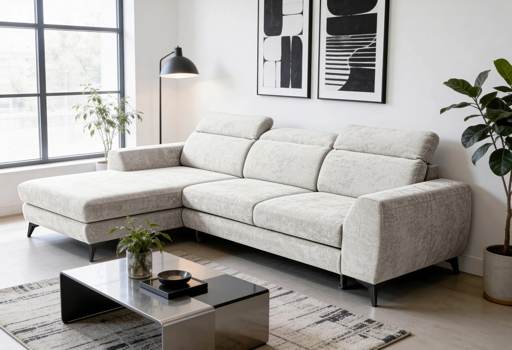 XXXLutz ROHOVÁ SEDAČKA, textil, slonovinová MID.YOU - Sedačky - 000694011005