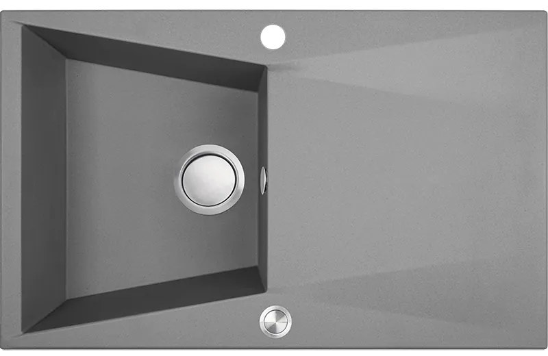 Laveo Grenada, 1-komorový granitový drez 780x480x204 mm, šedá, LAV-SBG_511T