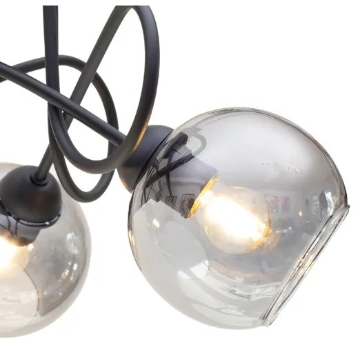 Prisadený luster LATIL 5xE27/60W/230V čierna